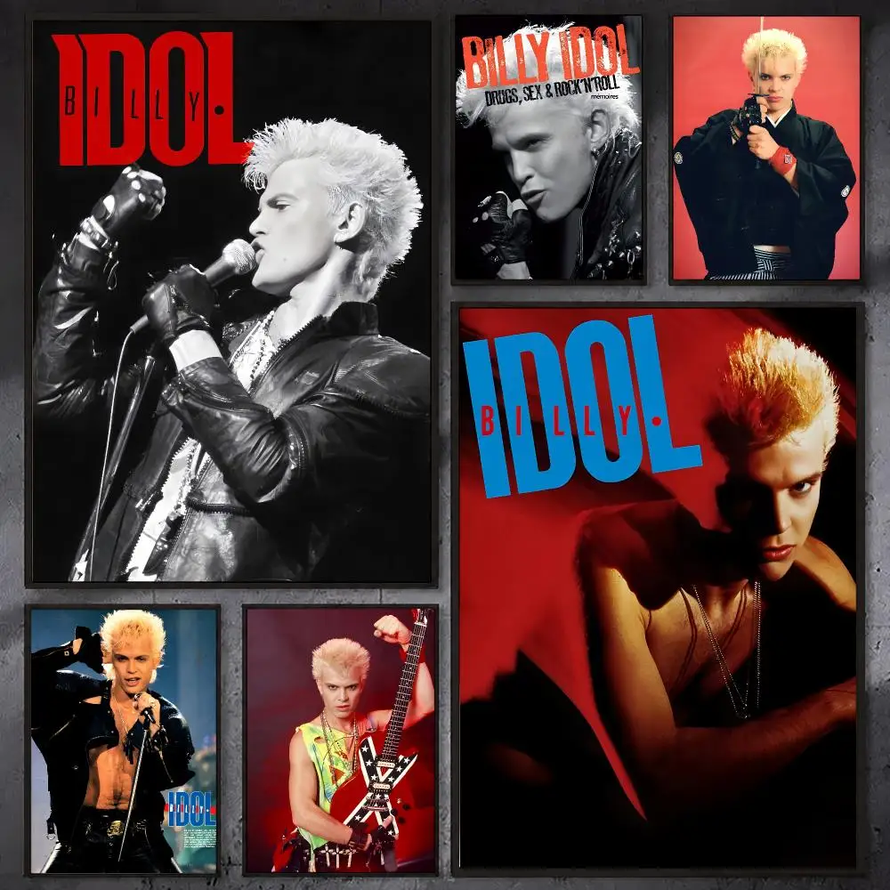 Live Rock - Rock Singer B-Billy I-Idol Poster Waterproof