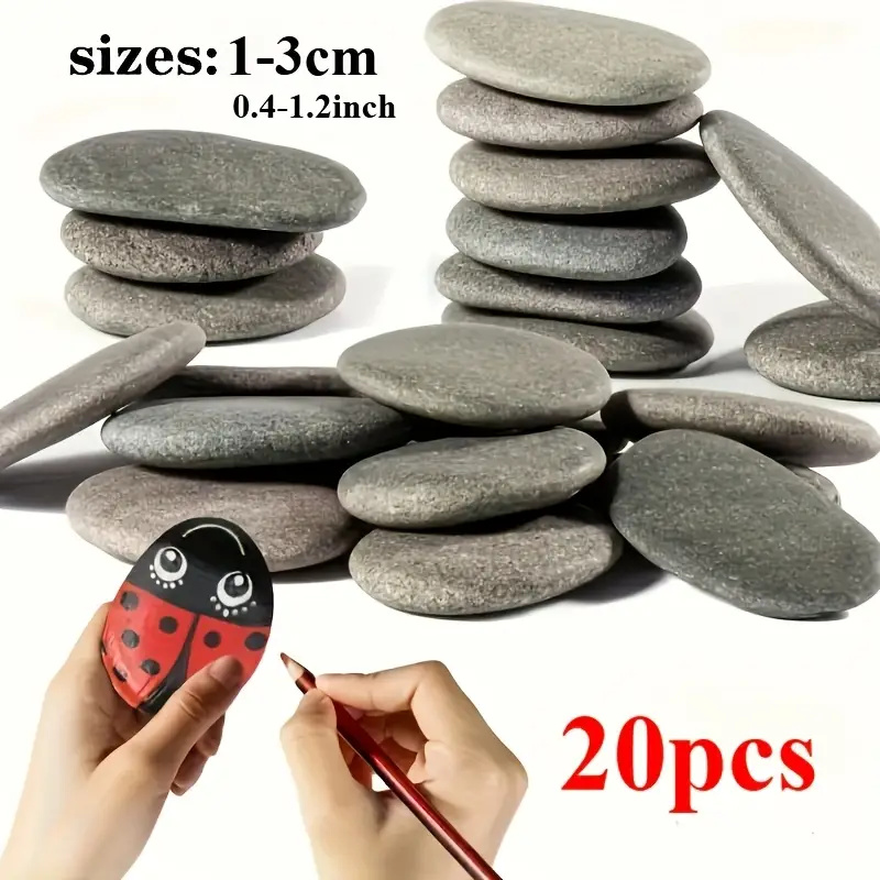 20Pcs Natural River Rocks Smoo - Marine Fish Tank 评论和价格
