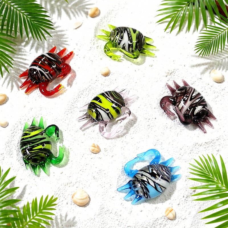 Handmade Cute Mini Glass Crab  - Marine Aquarium 评论和价格